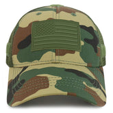 Armycrew US American Flag Olive Rubber 3D Tactical Patch Trucker Mesh Back Cap