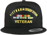 Armycrew 5 Panel Vietnam and Desert Storm Veteran Patch Flatbill Mesh Snapback