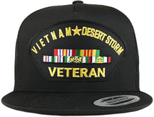 Armycrew 5 Panel Vietnam and Desert Storm Veteran Patch Flatbill Mesh Snapback
