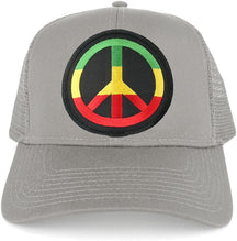 Rasta Peace Symbol Embroidered Iron on Circle Patch Ajustable Trucker Cap