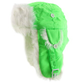 High Visibility Neon White Fur Aviator Winter Trooper Hat - Neon Pink - LXL