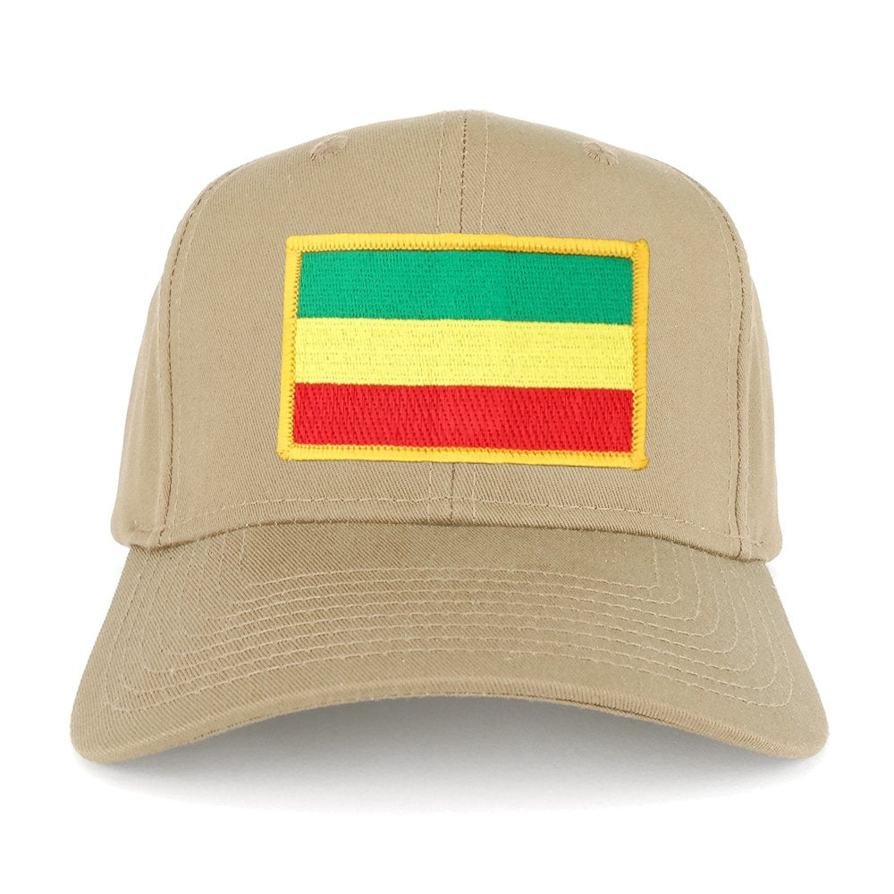 Green, Yellow and Red Rasta Flag Embroidered Iron on Patch Adjustable Baseball Cap