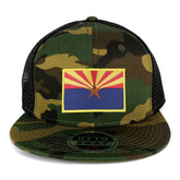 Arizona Home State Flag Embroidered Patch Camo Snapback Mesh Trucker Cap