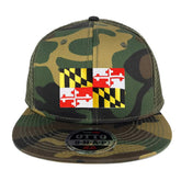 Armycrew New Maryland State Flag Patch Camouflage Flatbill Mesh Snapback Cap