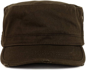 Armycrew Military BDU Style Flat Top Distressed Washed Cap