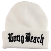Armycrew Old English Font City Names Embroidered Cuff Long Beanie Hat
