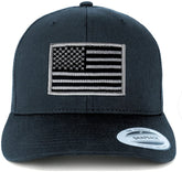 Armycrew American Flag Patch Snapback Trucker Mesh Cap - Navy