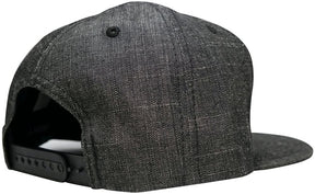 NASA Worm Red Text Embroidered Iron On Patch Washed Denim Snapback Cap - Black
