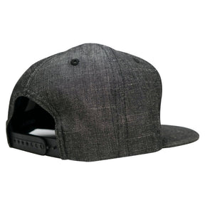 Armycrew NASA Worm Gold Text Embroidered Patch Washed Denim Snapback Cap - Black