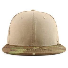 Armycrew 6 Panel Flatbill Ripstop Authentic Multicam Snapback Cap