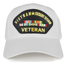 Armycrew Vietnam and Desert Storm Veteran Embroidered Patch Snapback Baseball Cap