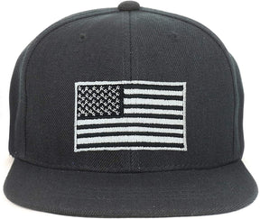 Armycrew Youth Kid Size American Flag Embroidered Flat Bill Snapback Baseball Cap
