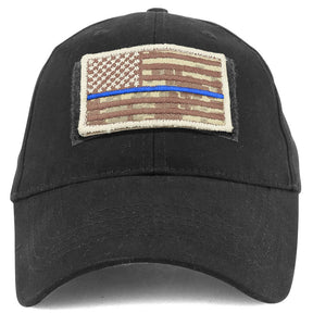 Armycrew USA Desert Digital Thin Blue Flag Tactical Patch Cotton Adjustable Baseball Cap
