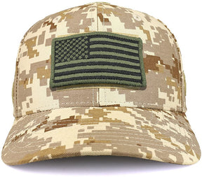 Armycrew USA Olive Flag Tactical Patch Strucutred Operator Baseball Cap