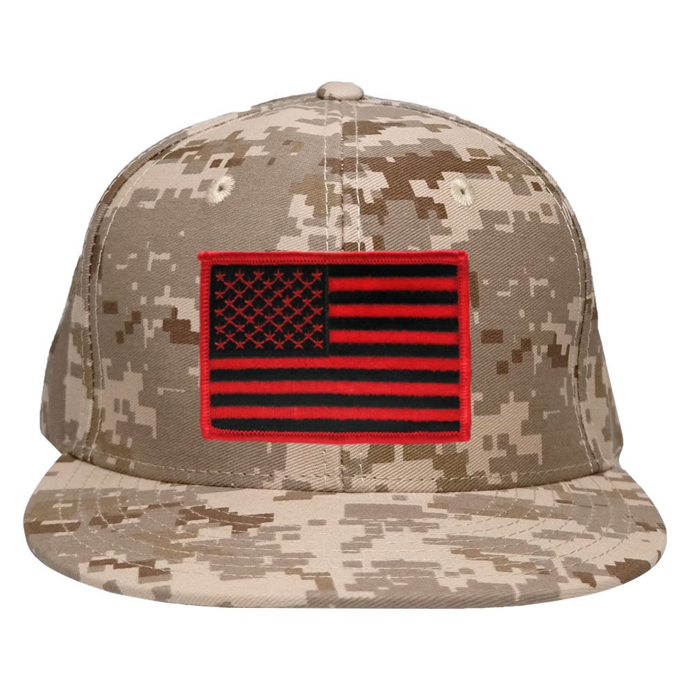 Armycrew Flat Bill Digital Camo American Flag Patch Snapback