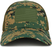 Armycrew US American Flag Olive Rubber 3D Tactical Patch Air Mesh Flex Cap