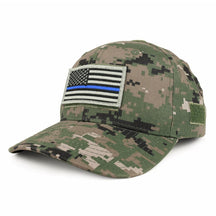Armycrew USA Thin Blue Line Flag Tactical Patch Structured Operator Baseball Cap