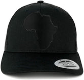 Solid Black Africa Map Embroidered Iron on Patch Mesh Back Trucker Cap - Black