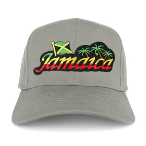 RGY Rasta Jamaica Text Island Palm Tree Iron on Patch Ajustable Baseball Cap