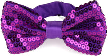 Armycrew Shiny Sequin Covered Adjustable Pre-tied Bow Tie