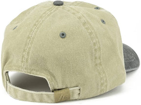 Armycrew Low Profile Blank Two-Tone Washed Pigment Dyed Cotton Dad Cap - Khaki Black