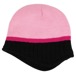 Armycrew Multicolored Fleece Lining Trimmed Acrylic Beanie with Short Earflaps