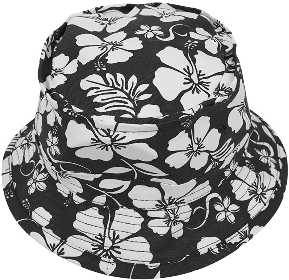 Armycrew Hibiscus Hawaiian Tropical Floral Print Fisherman's Bucket Hat