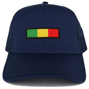 Rasta Green Yellow Red Embroidered Iron on Patch Adjustable Trucker Mesh Cap