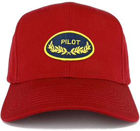 Armycrew Pilot Oak Leaf Oval Embroidered Patch Snapback Baseball Cap