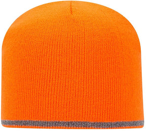 Armycrew 8 Inches Reflective Knit Short Beanie - Black