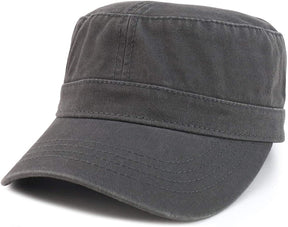 Armycrew Garment Washed Cotton Twill Military Style Flat Top Hat