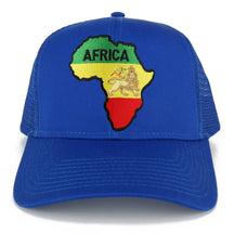 RGY Africa Map and Rasta Lion Embroidered Iron on Patch Adjustable Trucker Mesh Cap
