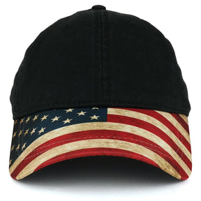 United States of America Flag Pattern Printed Unstructured Baseball Cap