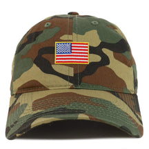Armycrew Small American Flag Embroidered Patch Camo Soft Crown Cotton Baseball Cap