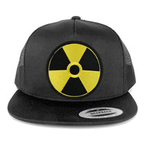 Armycrew 5 Panel Radiation Circular Black Yellow Embroidered Patch Flat Bill Mesh Snapback