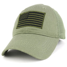 Armycrew USA American Flag Subdued Olive Embroidered Tactical Patch with Mesh Operator Cap