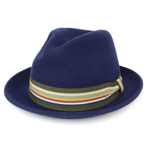 Armycrew XXL Oversize Wool Felt Pinch Fedora Hat with Stripe Band