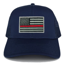 Armycrew XXL Oversize Thin Red Line USA Flag Patch Mesh Back Trucker Baseball Cap