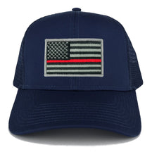 Armycrew USA American Flag Embroidered Patch Snapback Mesh Trucker Cap - Navy