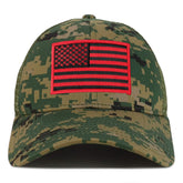 Armycrew Black Red American Flag Patch Camouflage Structured Mesh Trucker Cap