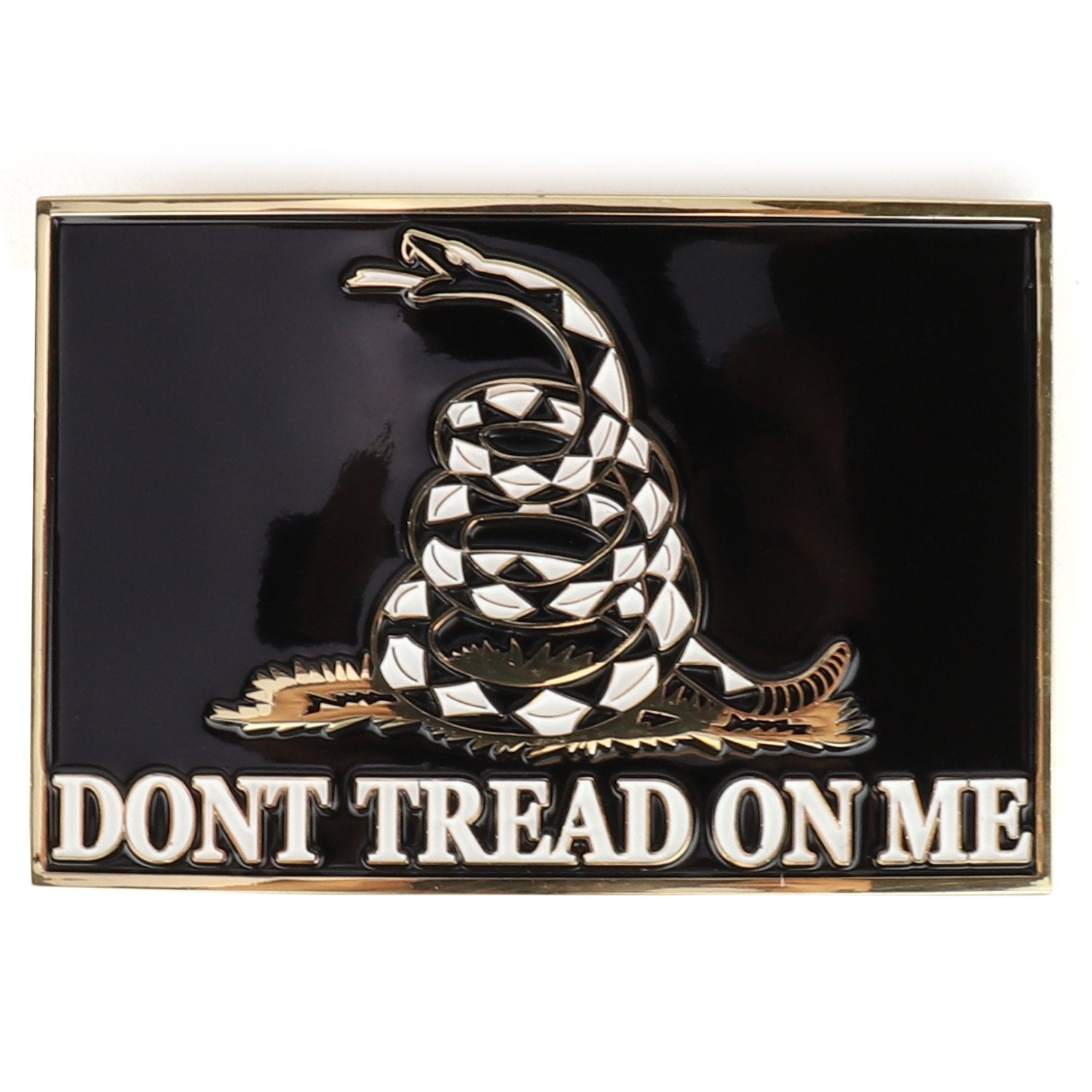 Armycrew Don't Tread On Me Snake Logo Military Metal Belt Buckle
