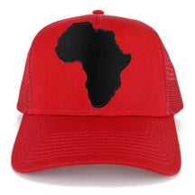 Solid Black Africa Map Embroidered Iron on Patch Adjustable Trucker Mesh Cap