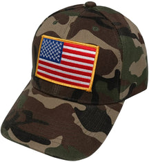 Ace Men's Army Military USA Flag Patch Cap