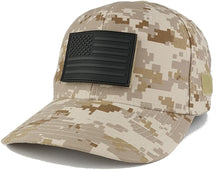 Armycrew US American Flag Black 3-D Rubber Tactical Patch with Adjustable Structured Operator Cap - ACU