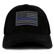Armycrew Thin Blue Line American Flag 3D Rubber Tactical Patch Air Mesh Flex Cap
