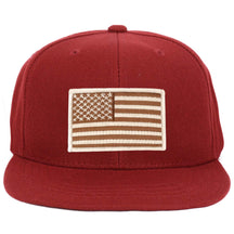 Armycrew Youth Kid Size Desert American Flag Patch Flat Bill Snapback Baseball Cap