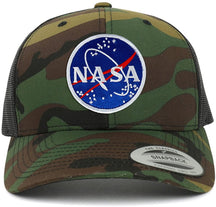 Flexfit NASA Meatball Embroidered Iron On Patch Snapback Trucker Mesh Cap