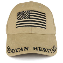 Armycrew American Heritage US Flag Embroidered Structured Cotton Twill Baseball Cap