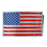 Made in USA, American Flag Patriotic Metal Belt Buckle