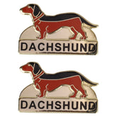 Armycrew Metallic Dachshund Dog Badge Lapel Pins 2 Pack Set